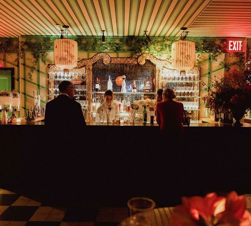 Greenhouse bar at night